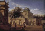 Jan van der Heyden Baroque palace courtyard Germany oil painting artist